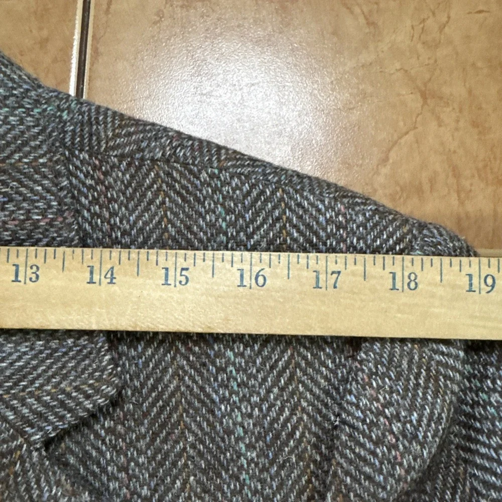 Vintage Austin Manor Tweed Brown Herringbone Donegal Blazer Jacket Mens 43R Wool